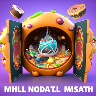 3D Cartoon in the form magical food portal for multiverse clipart mascot , with a transparent background, 128K super mega pixel, insane detail, hyper-detailed, with huge details, UHD, 8K
