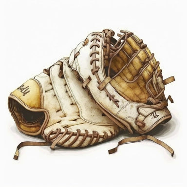 baseball gloves , baseball Clipart, isolated on white background, watercolor