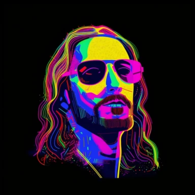 neon jesus clip art