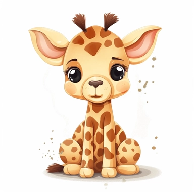 baby giraffe clipart, for kids, cute, adorable, without marks