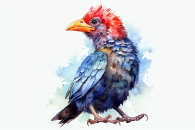 Watercolor, Barbet Mammal, clipart, hd, on a white background, spaced out