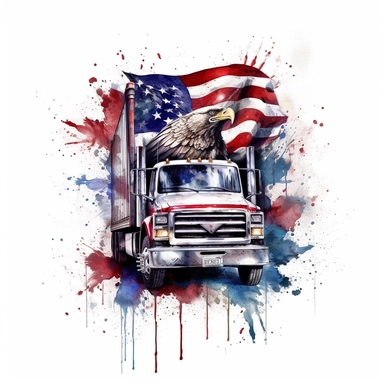 American flag, American, America Eagle, one nation under god, Clipart watercolor, architect, travel, truck, eagle bird, no watermark, text, brush , 300 DPI , typography, shapes do not stick together, no text in the picture