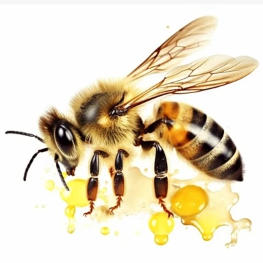Watercolor Honey Bee Clipart, spring garden bee and honey drips clip art, WATERCOLOR