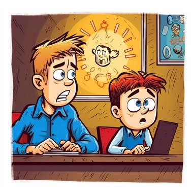 clipart in comic style for similarities between autism and adhd for the topic executive functioning issue