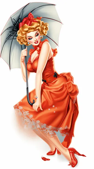 pin up calendar girls, clip art