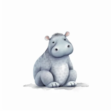 a baby hippo clipart with illustration, full body shot ,8k, style of Bohemian, style of Anna Süßbauer and Jon Klassen,vector, Vector, white background,Solid Background, Sharpness and clarity, masterpiece, trending on Artstation and Dribbble.