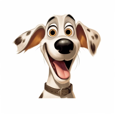 a dog winking its eye, exceptually funny, pixar style, clipart, white background,