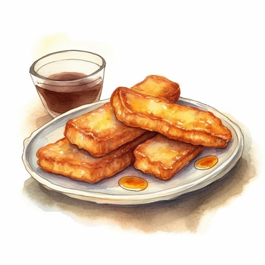 hand painted fish fingers clipart for cookbook maple syrup illustration no background