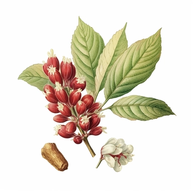 Clipart, vintage, watercolor, Aesculus Pavia, five-palmate, botanical illustration, hand drawn, texture