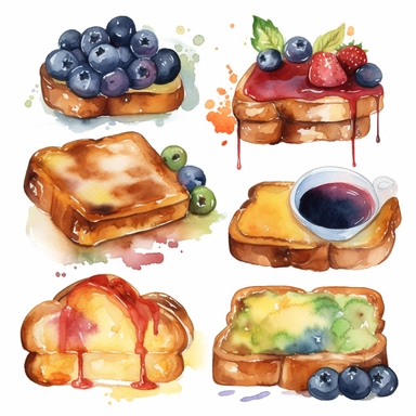 10 water color french toast clipart