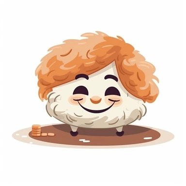 happy cute Rug Maker face, cartoon, clipart, mascot, isolated on white background