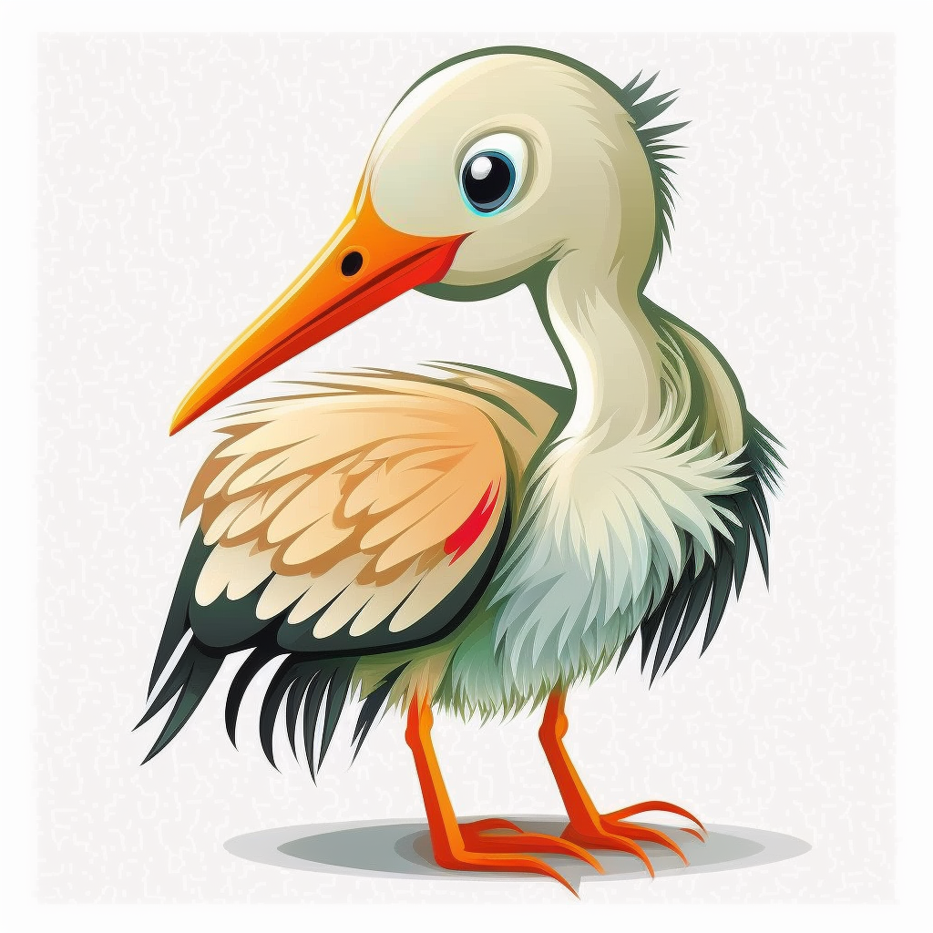 baby and stork clipart