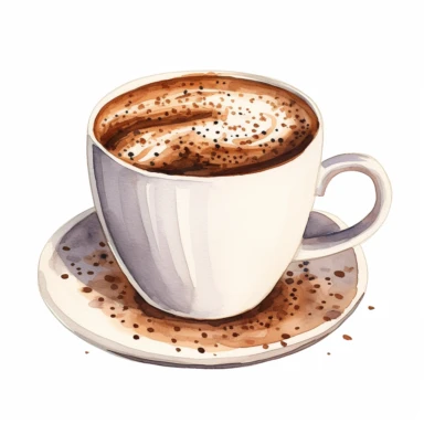 watercolor coffee mug clipart on a white background