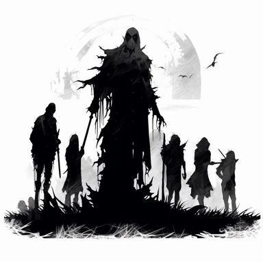 vintage horror clipart, white background, white border, mike mignola, alex andreev, chris bacalo, ivan albright, clipart, clean border