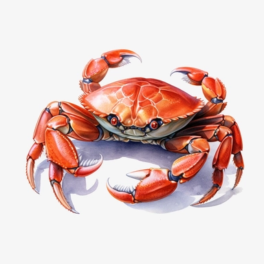 realistic clip art of crab on white background