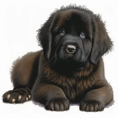 cute Newfoundland puppy clipart