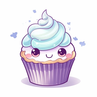 kawaii, cupcake clipart, white background, svg, eps