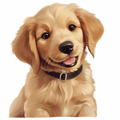 Please make a cute golden retriever puppy into clipart