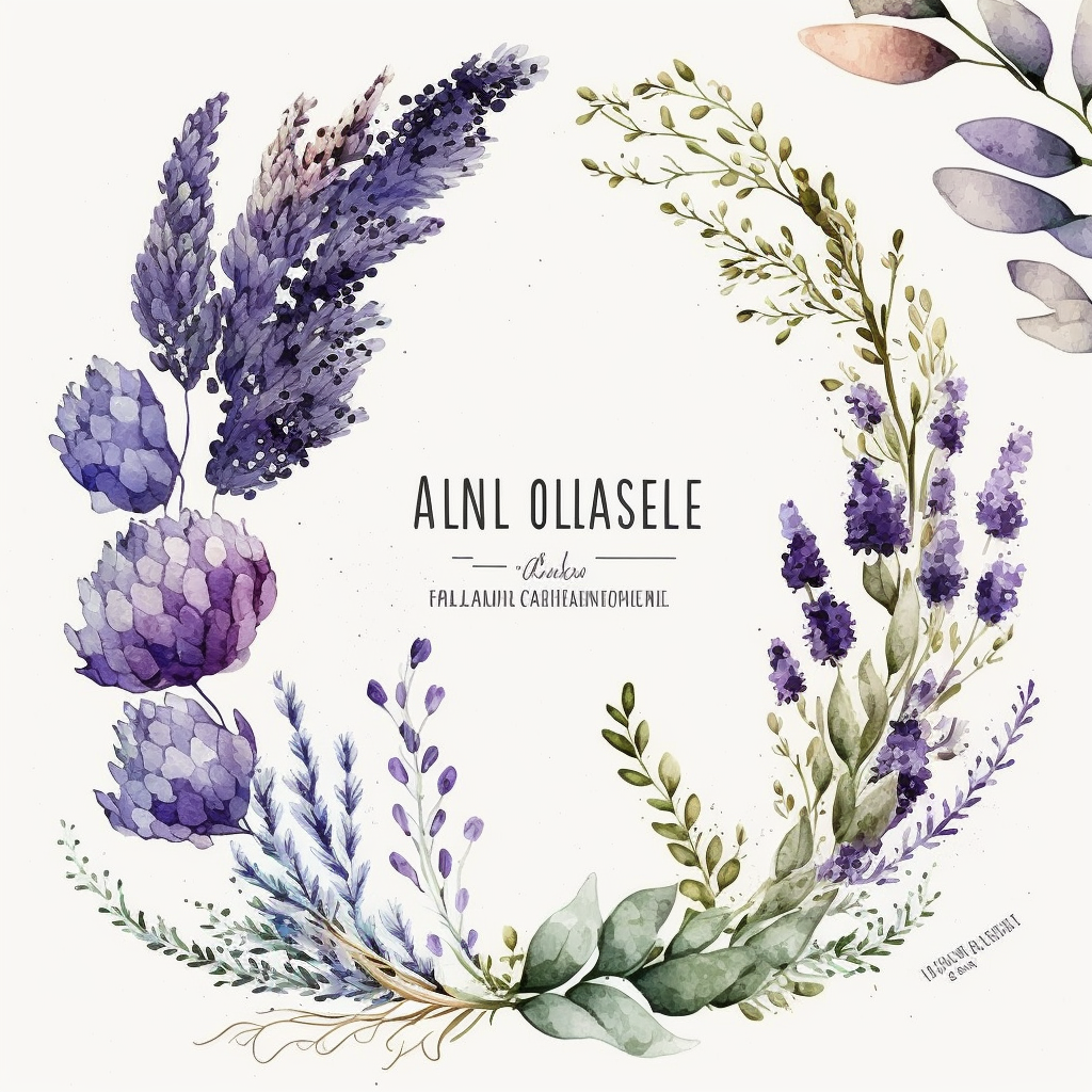 lavender wreath cliparts