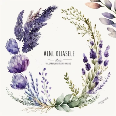 watercolor lavender, exotic wreath lavender clipart, birght colors, white background, no text, no outline