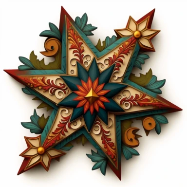 folk art star clipart art