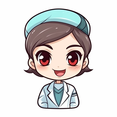 happy cute Medical Secretary face, cartoon, clipart, mascot, isolated on white background