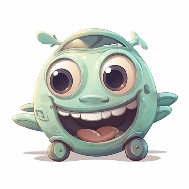 fantasy happy cute airplane mamal face, cartoon, clipart, mascot, isolated on white background