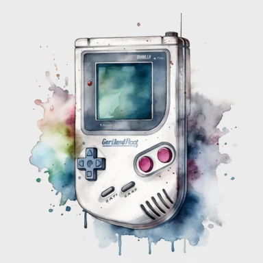 watercolor original-nintendo-gameboy clipart white background