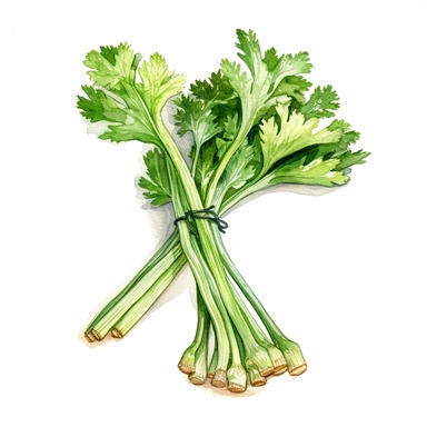 a stick of celery ,watercolor sketch, clipart, white background