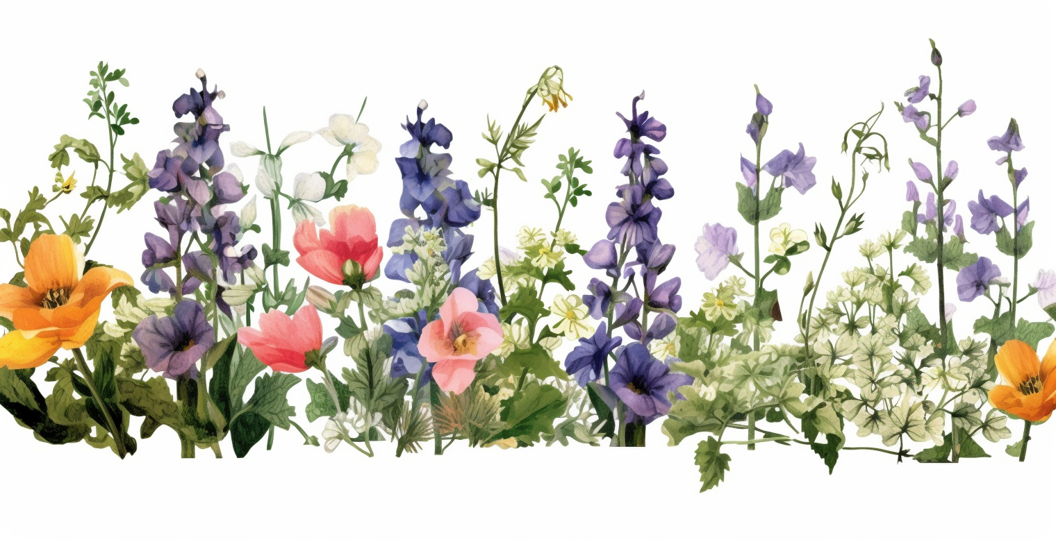green wildflower cliparts