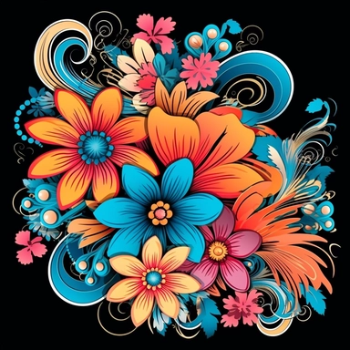 abstract flowers clip art