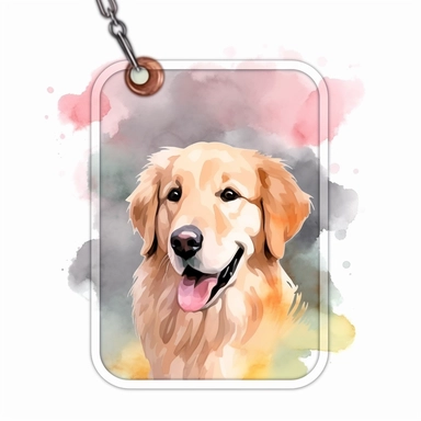 Watercolor dog tag clipart, white isolated background, space out, hd