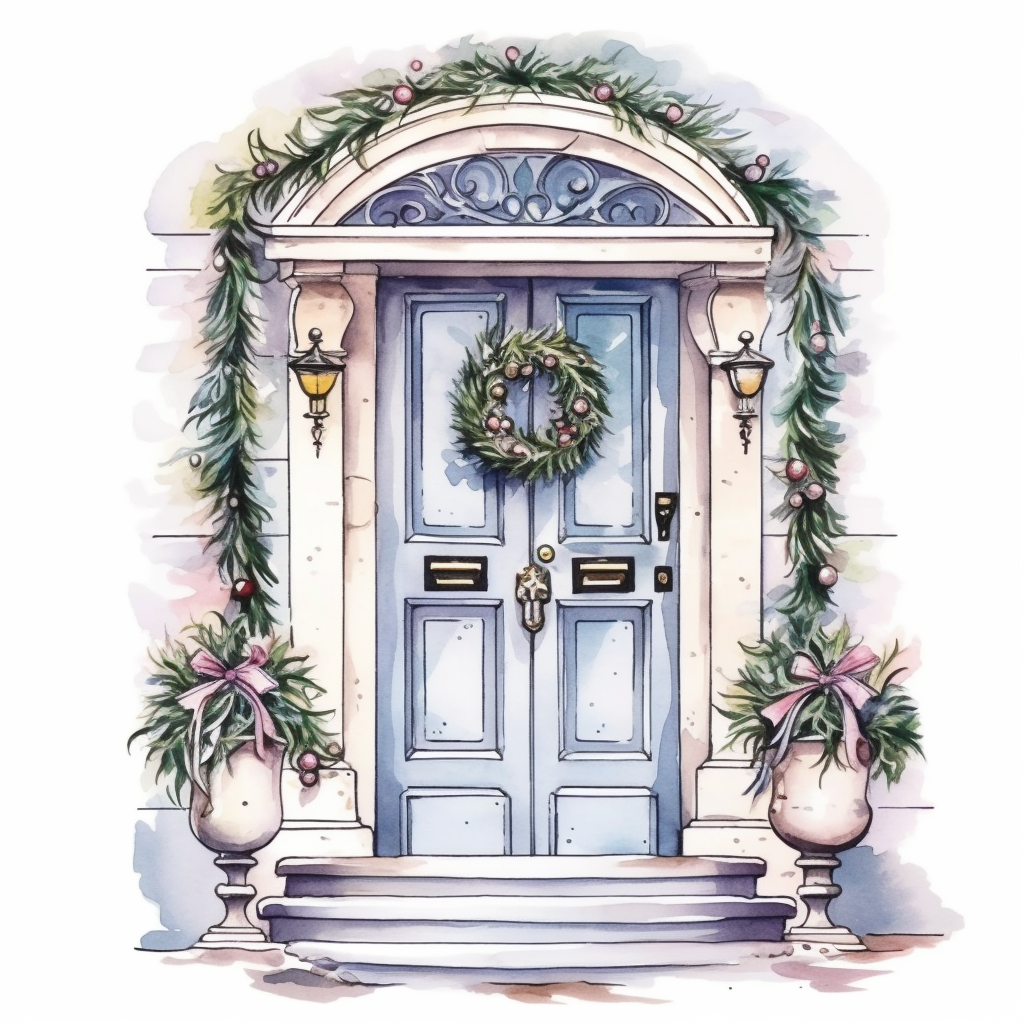 christmas black and white clipart