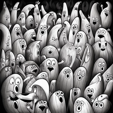 black and white coloring page for adults, a lot of bananas , in the style of ominous vibe, monochromatic white figures, fine lines, creative commons attribution, wallpaper, childs drawing, animated exuberance, no shading, clipart