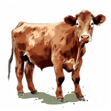 clipart of cute Limousin cow