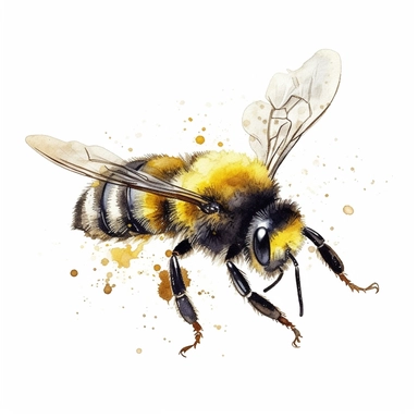 watercolor bumble bee clipart