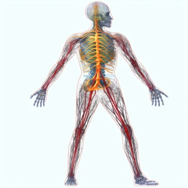 Nervous system Human with a brain and nerves, full body, showing brain, nerves ,transparent background PNG clipart, cartoon, - Variations by @Super maggie (fast) - Variations by @Super maggie (f