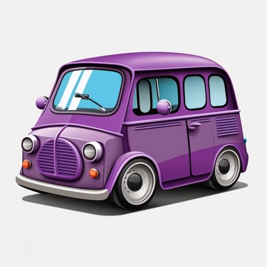 a single clipart image png graphic of Cartoon Transportation Vehicle Small Car Violet