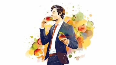 sense of taste, clipart vector illustration, corporate presentation, white background