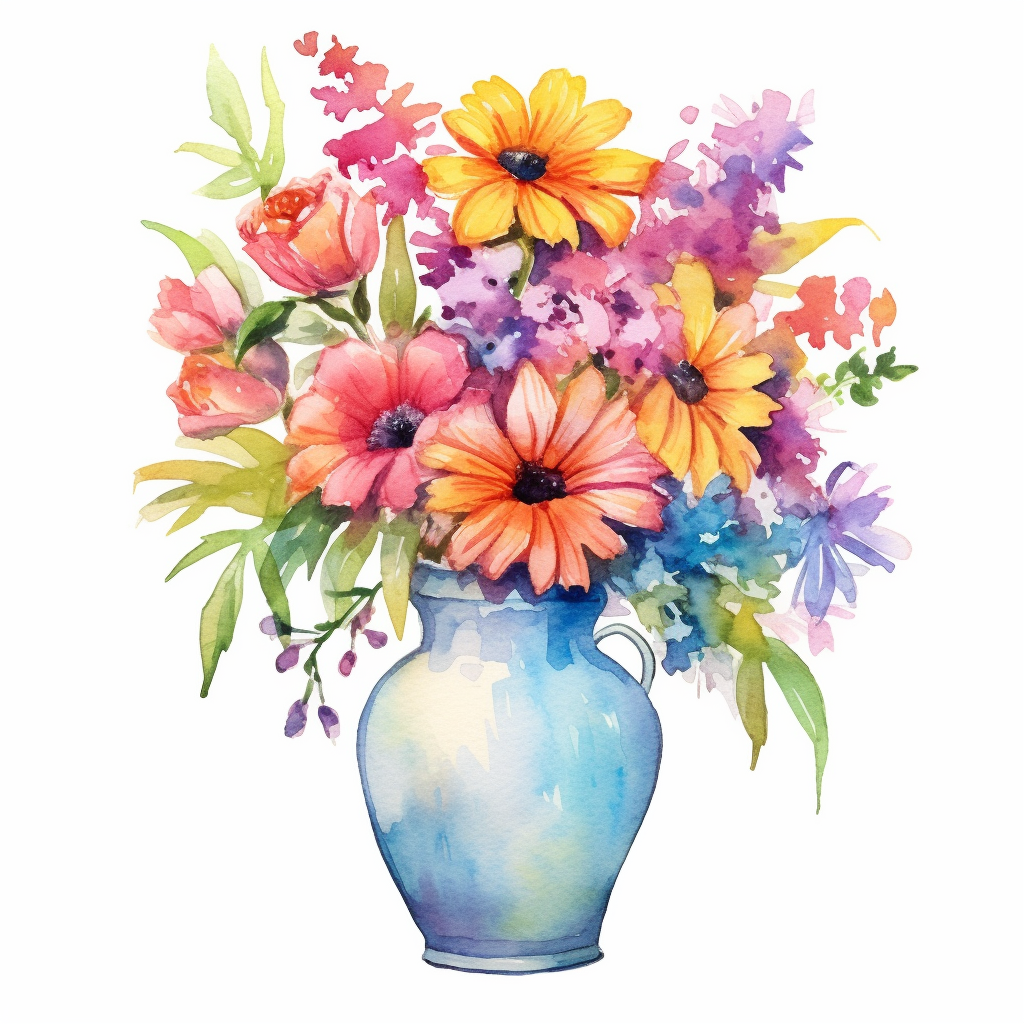 flowers in a vase clipart
