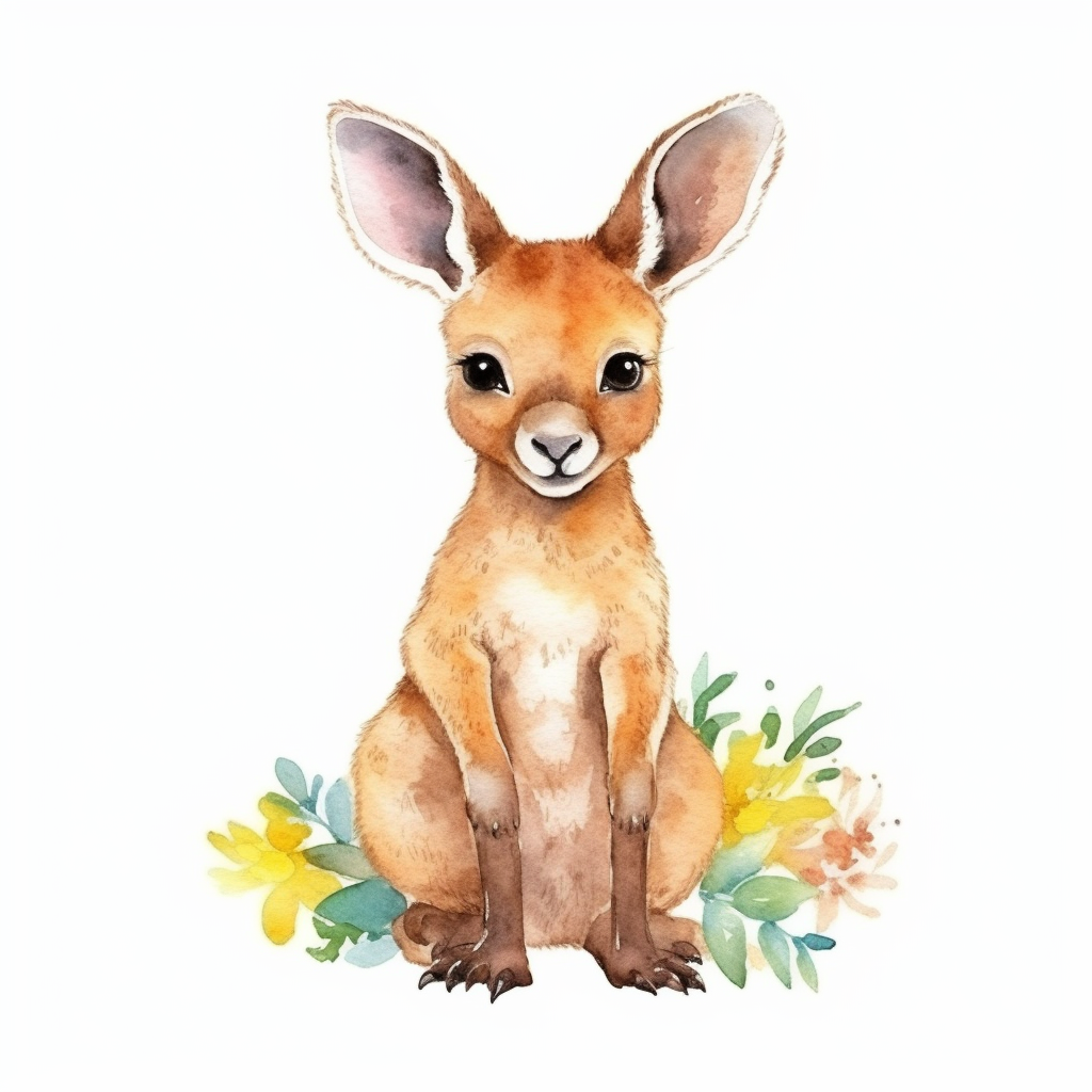 baby kangaroo cliparts