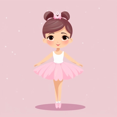 ballerina little girl standing, full body, clipart svg, vector art