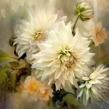 Boho Beige Flowers, watercolors broader in cycle frame, clipart, highly detailed, HD minimal abstract background cream ivory painting in style of [ Jai Johnson + richard schmid] thin border I can't believe how beautiful this is