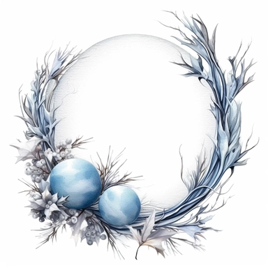 stunning christmas frame made of snowy branches, beautiful Christmas clipart, beautiful watercolor art by Dennis Wojtkiewicz, Laine Bachmann, Nicoletta Ceccoli, 8k, high resolution, isolated on white background