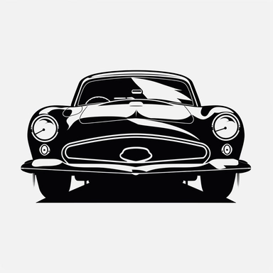 modern car clip art, black and white, very simple, logo design, clip art, modern car