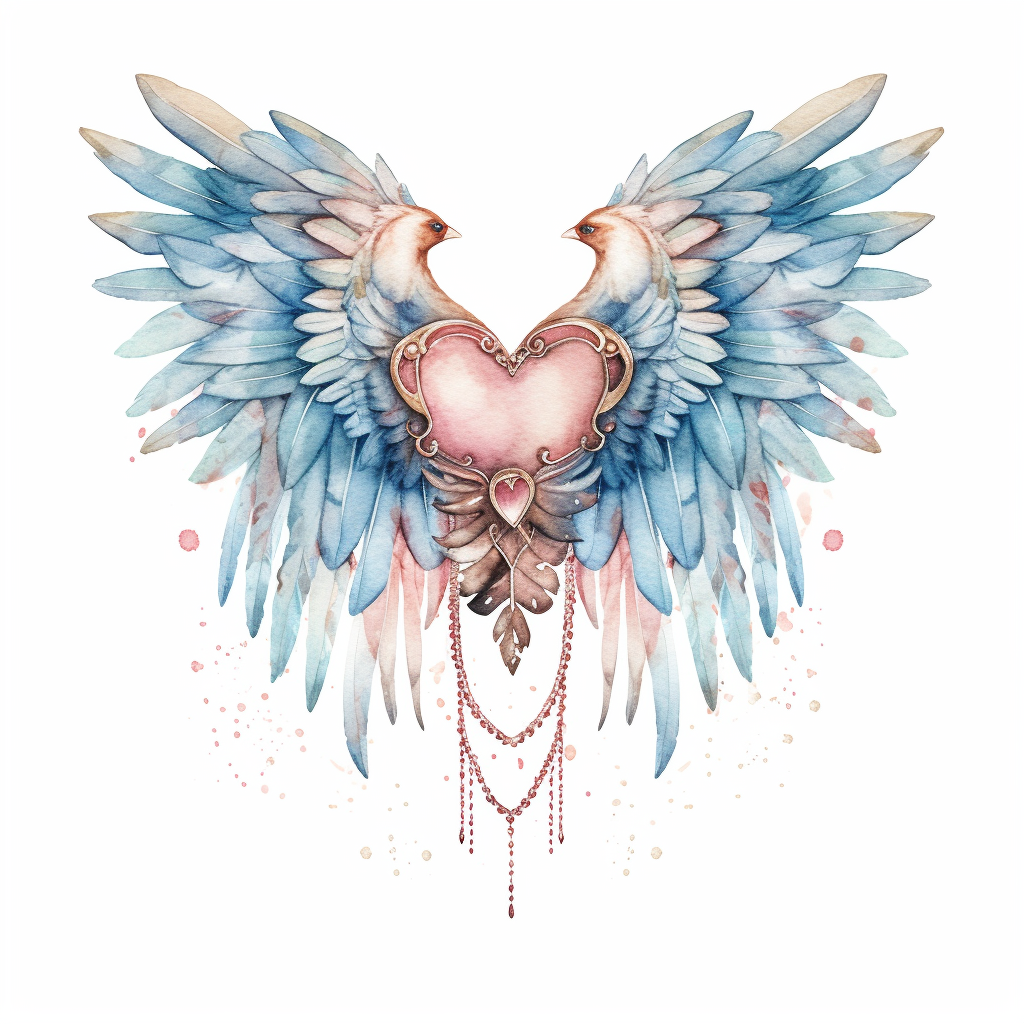 heart with wings clipart