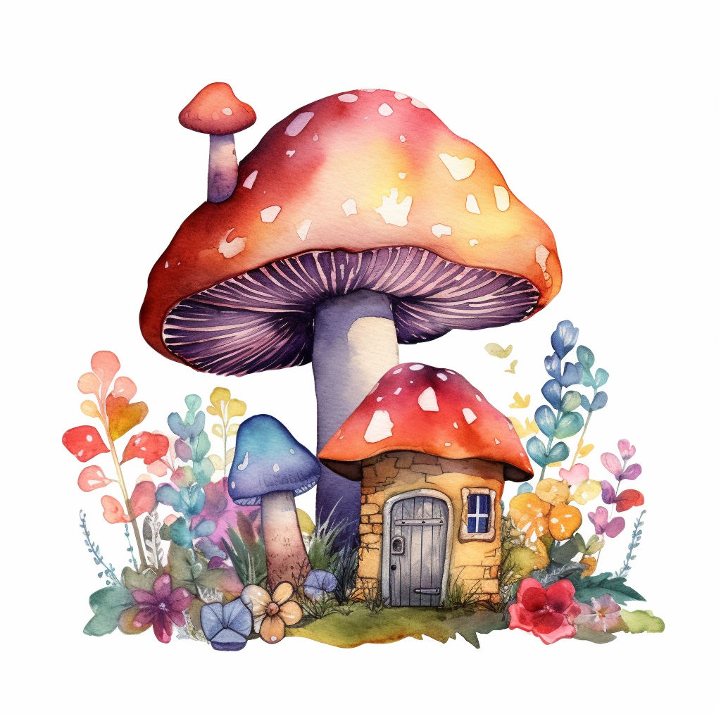 mushroom home cliparts