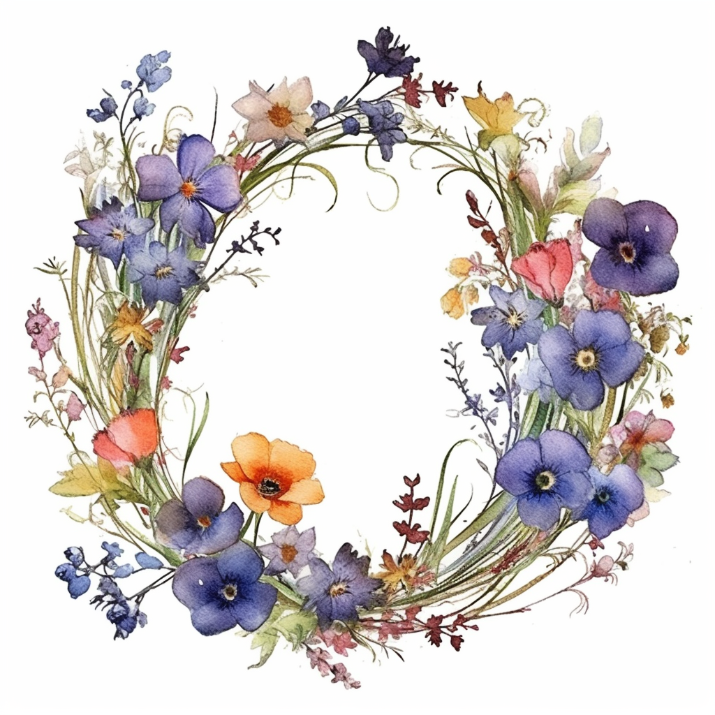 botanical wreath cliparts