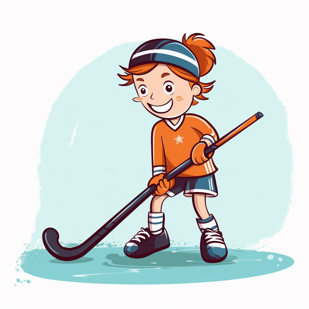 kid playing field hockey match in field hockey gear clip art vector ...