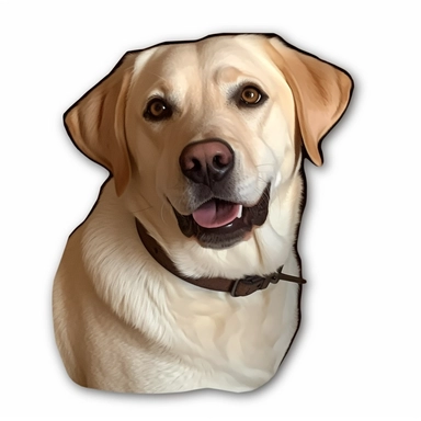 character concept art of a Labrador retriever , white backround, sticker, rounded corners, clipart